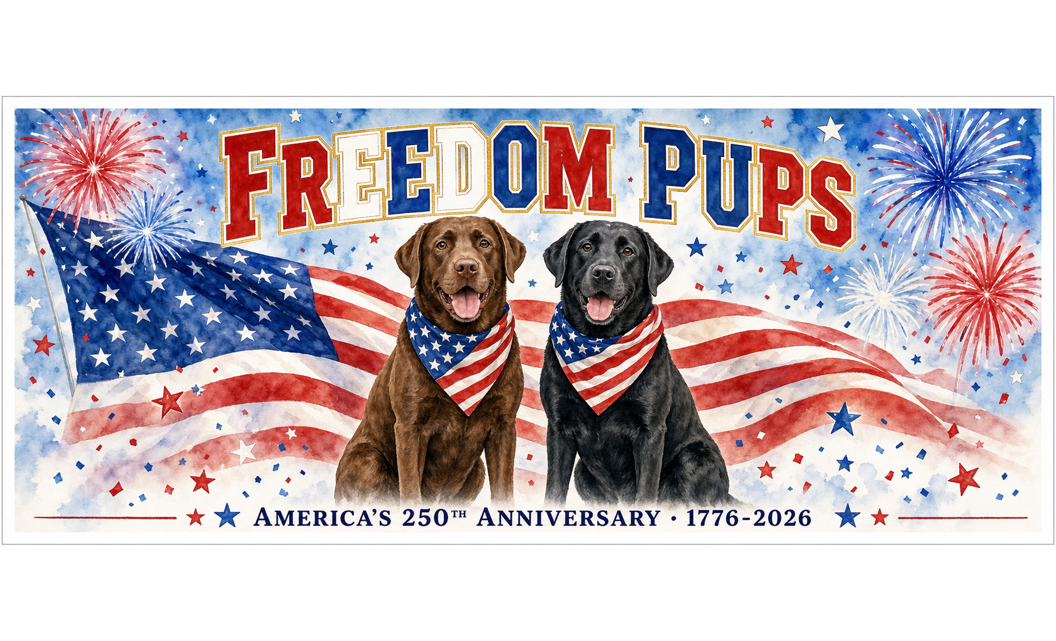 Freedom Pups legal landscape print — PNG
