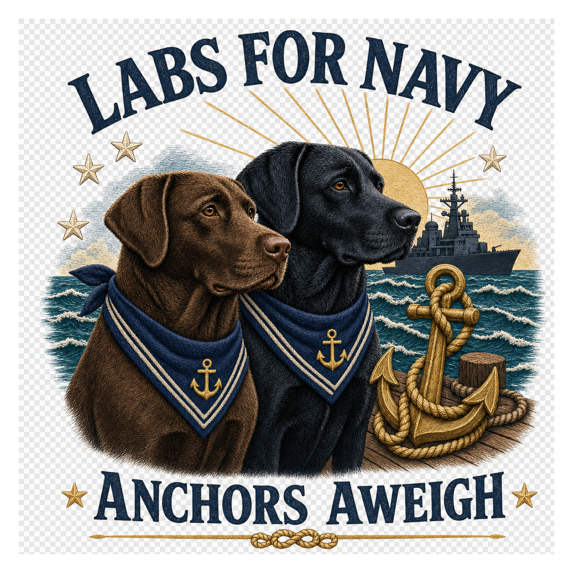 Labs for Navy borderless T-shirt