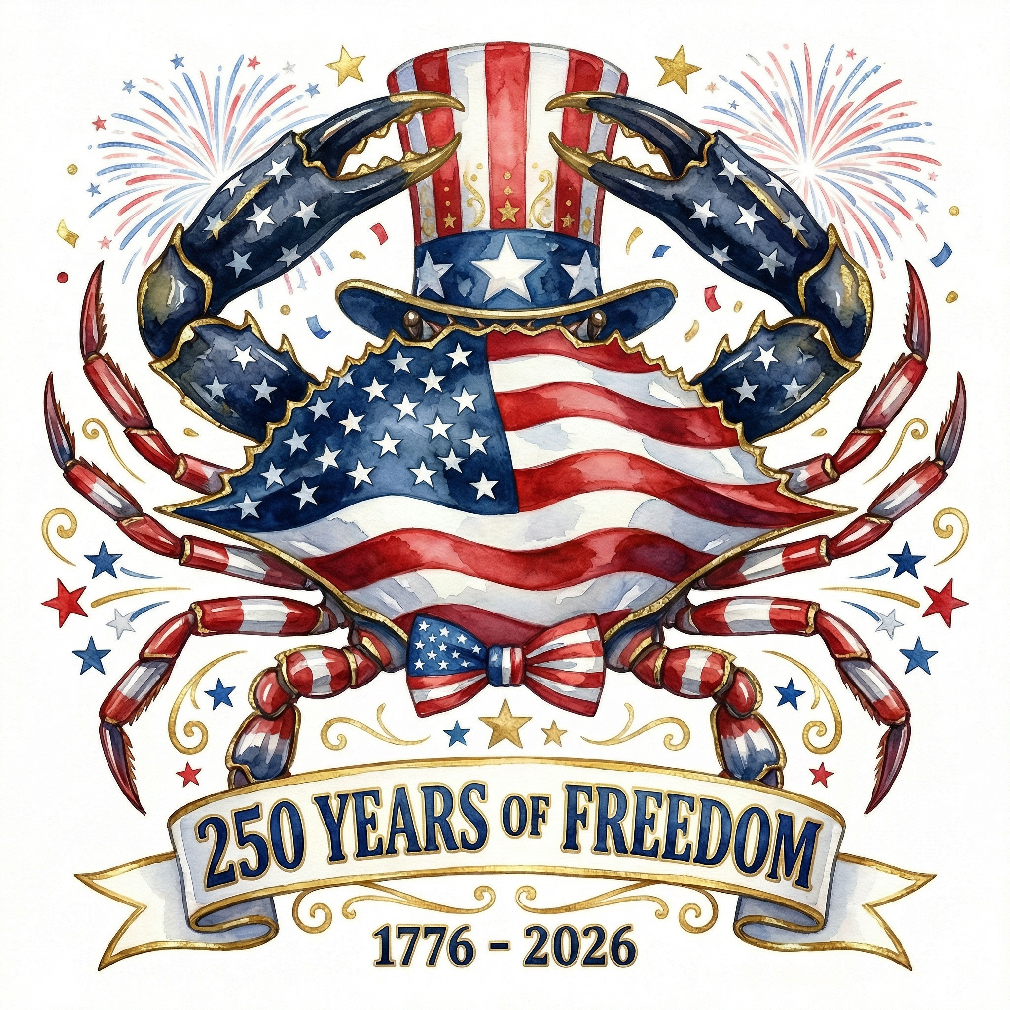 Patriotic crab — Uncle Sam